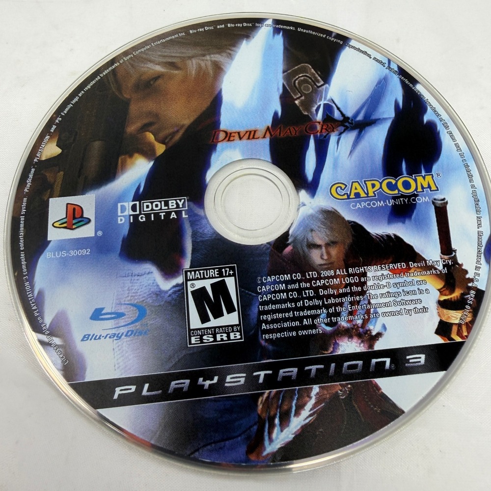 Devil May Cry 4 Sony PlayStation 3 PS3 2008 Capcom Action Game BLUS-30092 Disc